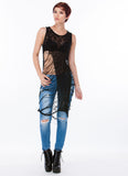A Whole Lotta Commotion Distressed Top
