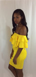 Mika Yellow Off Shoulder Ruffle Dress