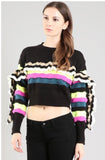 Yelena Striped Women's Ruffle Sweater