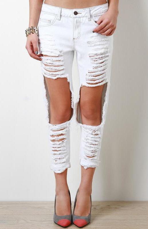 Nichole White Distressed Jeans
